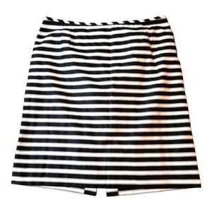 Tahari NWT Striped Lined Pencil Skirt Black and White 14 100% Cotton